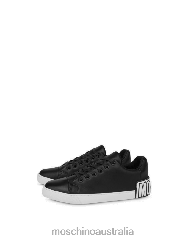 MAXI LOGO CALFSKIN SNEAKERS Moschino Men BLACK 44AA743 Footwear