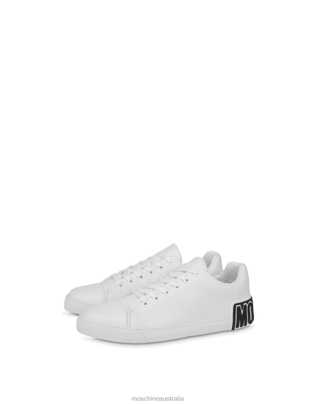 MAXI LOGO CALFSKIN SNEAKERS Moschino Men WHITE 44AA742 Footwear