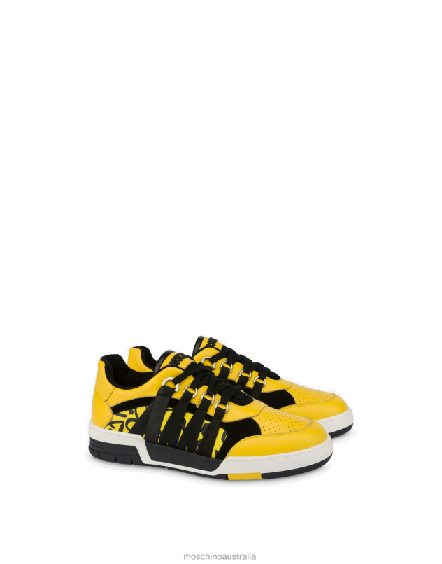 SCRIBBLE PRINT STREETBALL SNEAKERS Moschino Men YELLOW 44AA766 Footwear