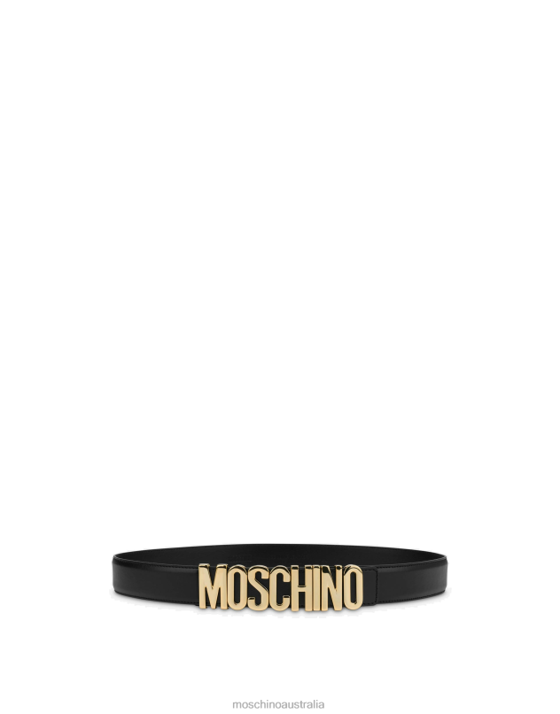 BELT IN LEATHER WITH LOGO Moschino Women BLACK 44AA451 Accessory