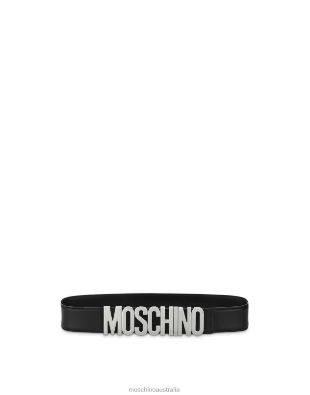 BELT IN LEATHER WITH LOGO Moschino Women BLACK 44AA454 Accessory