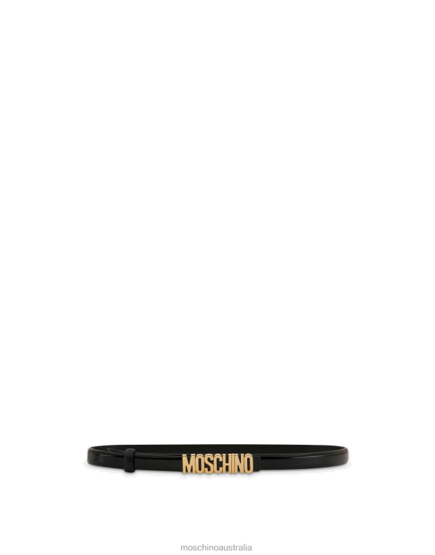 CALFSKIN BELT WITH MINI LOGO Moschino Women BLACK 44AA453 Accessory