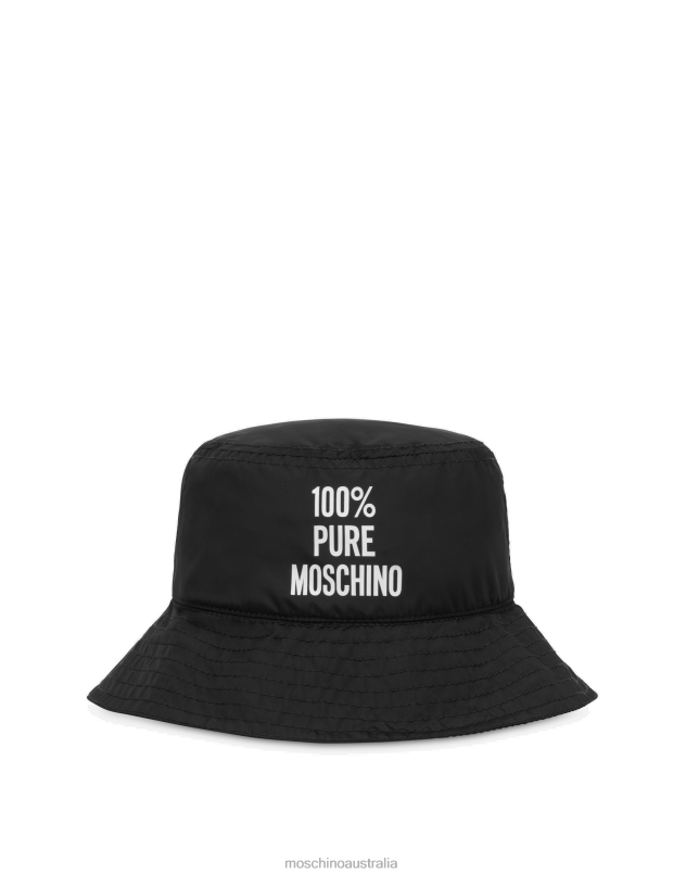 100% PURE NYLON HAT Moschino Women BLACK 44AA466 Accessory