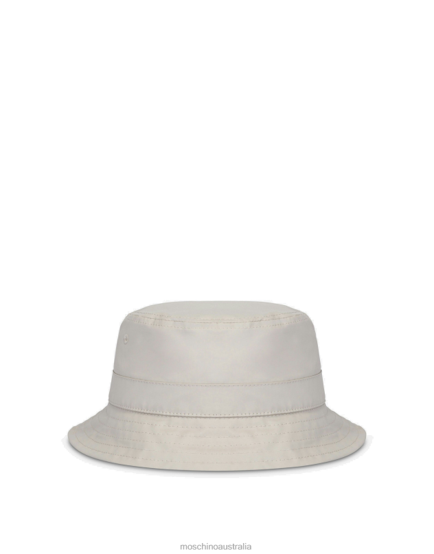 WAXED-EFFECT CANVAS BUCKET HAT Moschino Women LIGHT BROWN 44AA465 Accessory