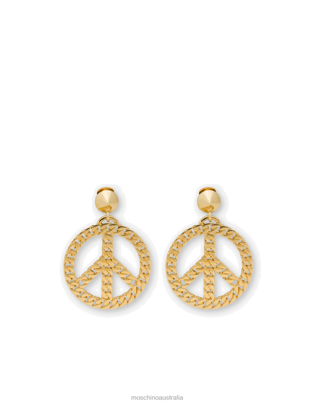 CHAIN PEACE SYMBOL EARRINGS Moschino Women GOLD 44AA388 Accessory