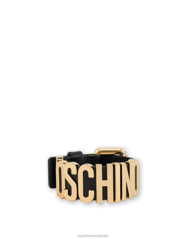 LETTERING LOGO CALFSKIN BRACELET Moschino Women BLACK 44AA392 Accessory