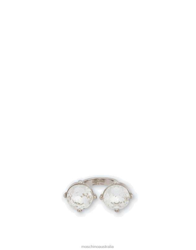 RING WITH JEWEL STONES Moschino Women WHITE 44AA416 Accessory