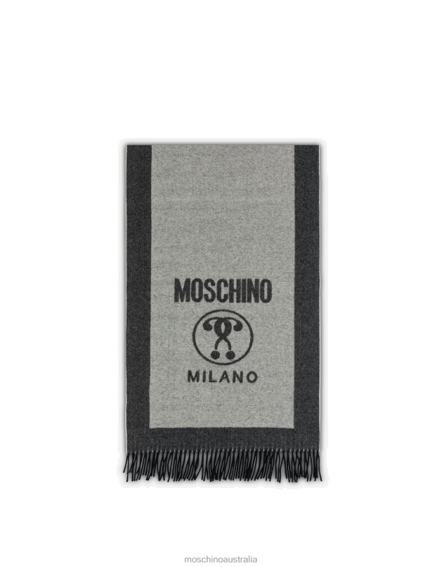 DOUBLE QUESTION MARK WOOL SCARF Moschino Women GREY 44AA480 Accessory