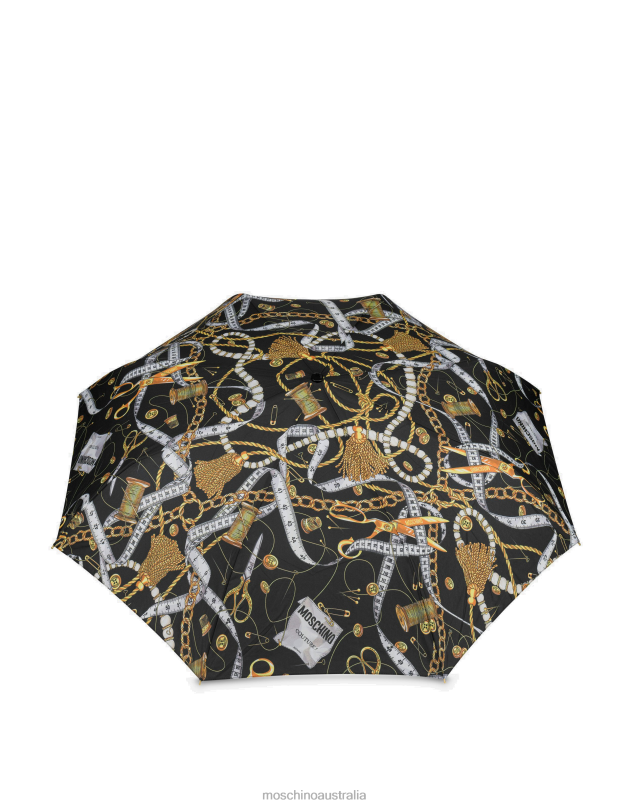 ALLOVER SARTORIAL PRINT OPEN & CLOSE UMBRELLA Moschino Women BLACK 44AA489 Accessory