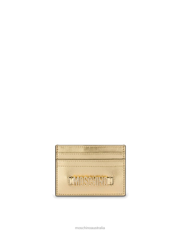 LETTERING LOGO FOILED CARD HOLDER Moschino Women GOLD 44AA460 Accessory