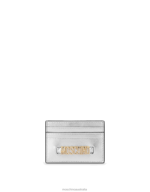 LETTERING LOGO FOILED CARD HOLDER Moschino Women SILVER 44AA459 Accessory