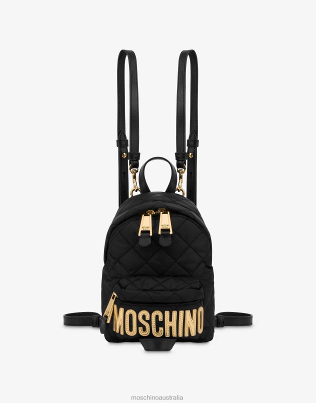 MINI QUILTED BACKPACK WITH LOGO Moschino Women BLACK 44AA281 Accessory