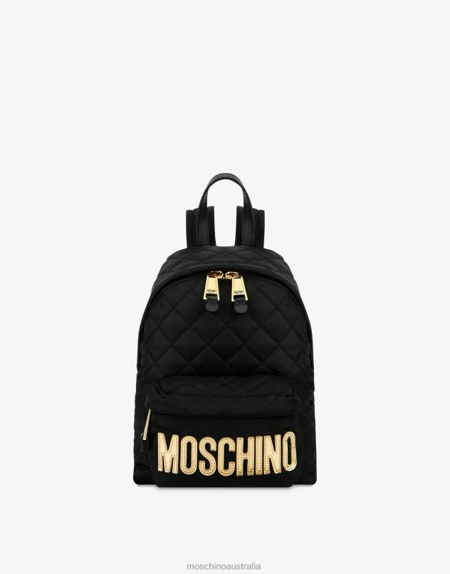 QUILTED BACKPACK WITH LOGO Moschino Women BLACK 44AA280 Accessory