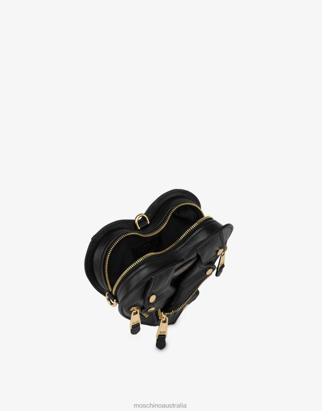 SMALL HEART BIKER BAG Moschino Women BLACK 44AA269 Accessory
