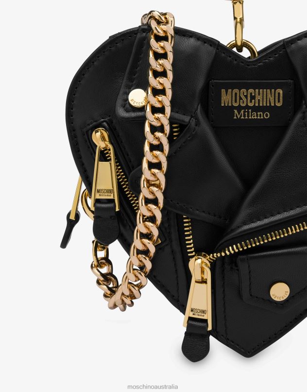 SMALL HEART BIKER BAG Moschino Women BLACK 44AA269 Accessory