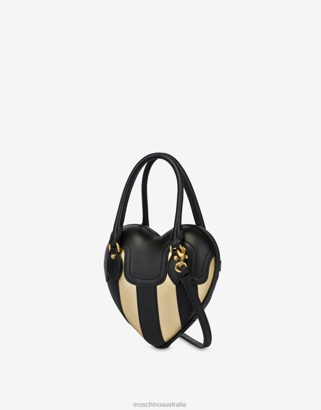 STRIPES PATCHWORK HEARTBEAT BAG Moschino Women BLACK 44AA276 Accessory