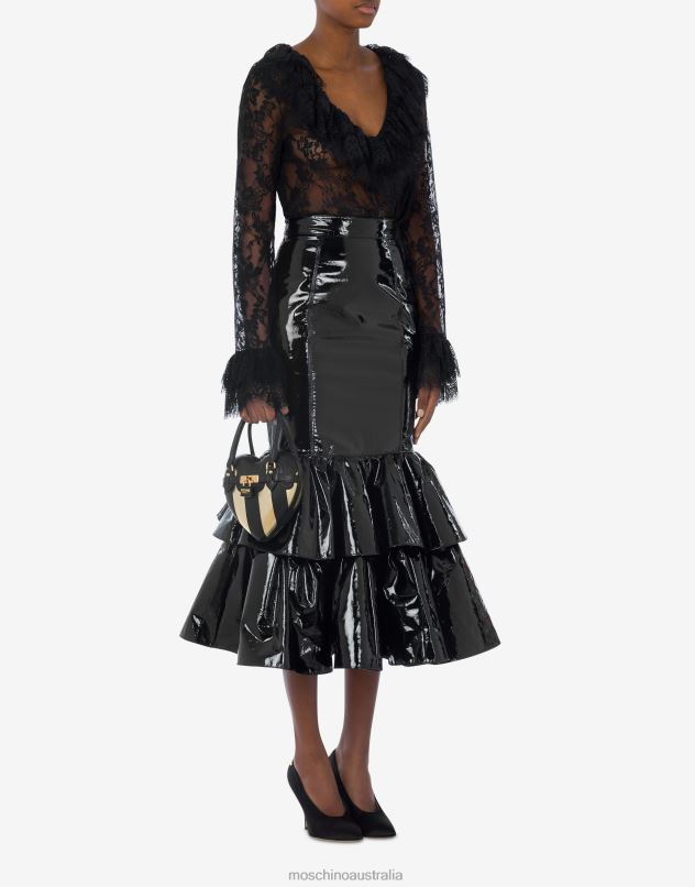 STRIPES PATCHWORK HEARTBEAT BAG Moschino Women BLACK 44AA276 Accessory