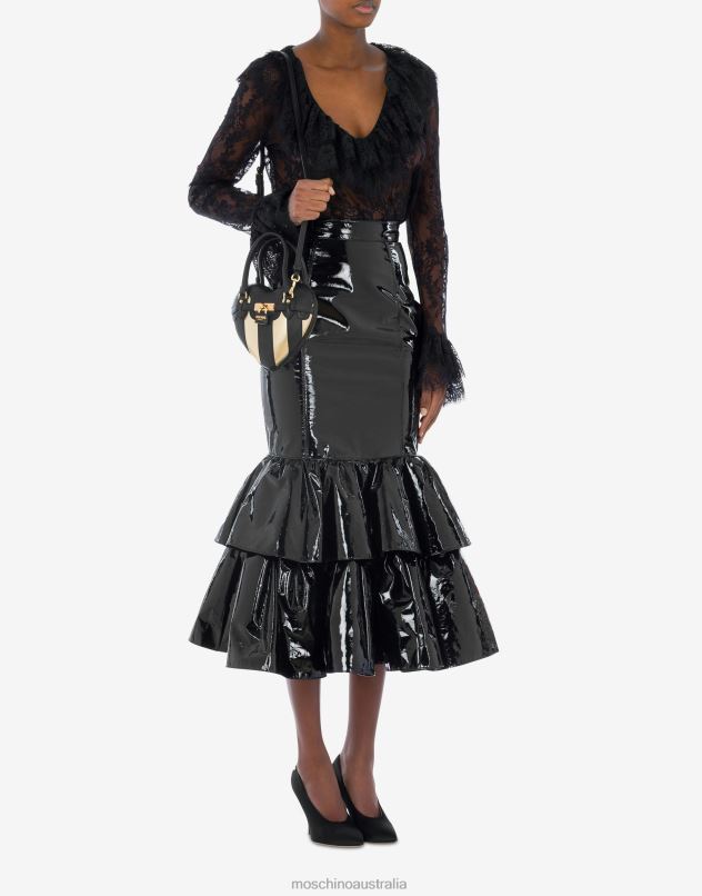 STRIPES PATCHWORK HEARTBEAT BAG Moschino Women BLACK 44AA276 Accessory