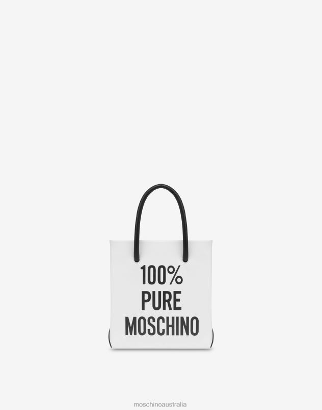 100% PURE CALFSKIN MINI BAG Moschino Women WHITE 44AA308 Accessory