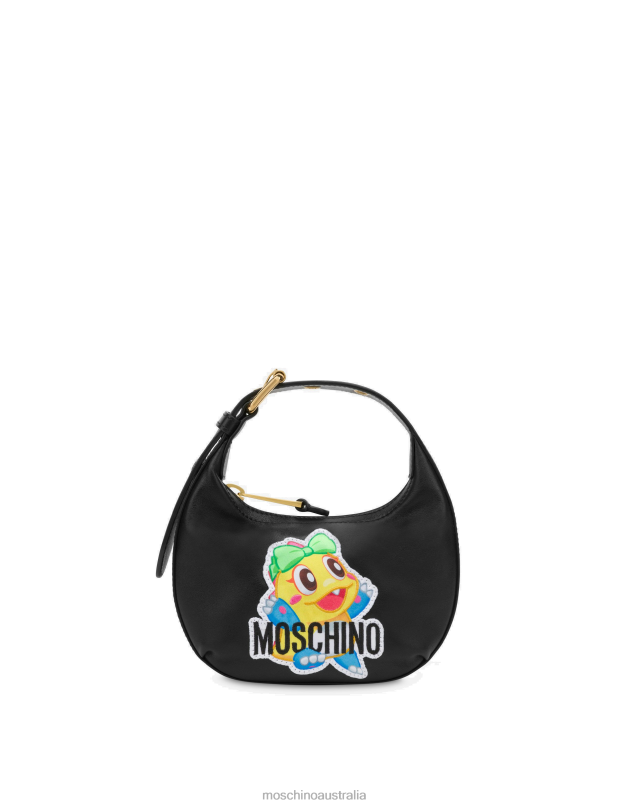 Bubble Booble calfskin mini hobo bag Moschino Women BLACK 44AA311 Accessory