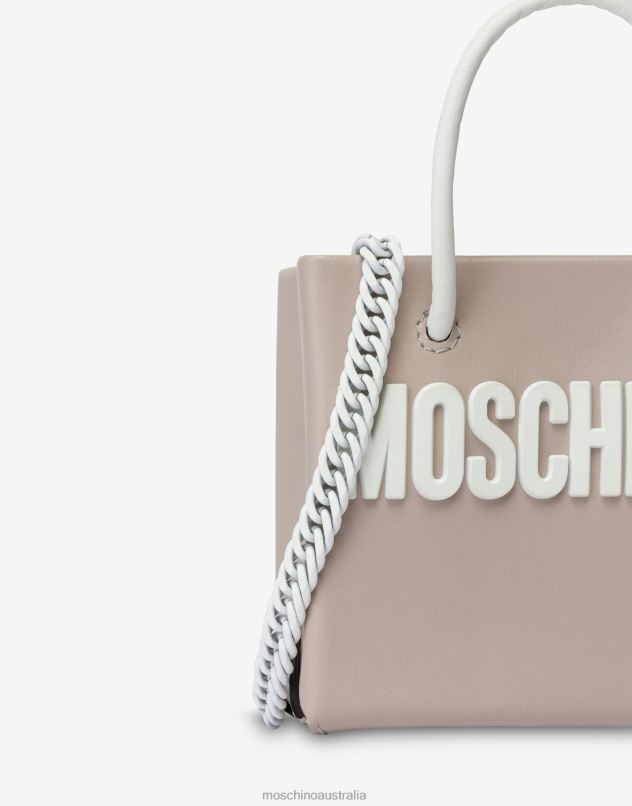 LETTERING LOGO MINI CALFSKIN SHOPPER Moschino Women LIGHT BROWN 44AA304 Accessory