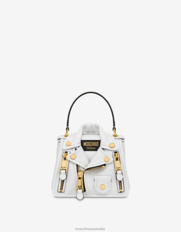 MINI NAPPA LEATHER BIKER BAG Moschino Women WHITE 44AA307 Accessory