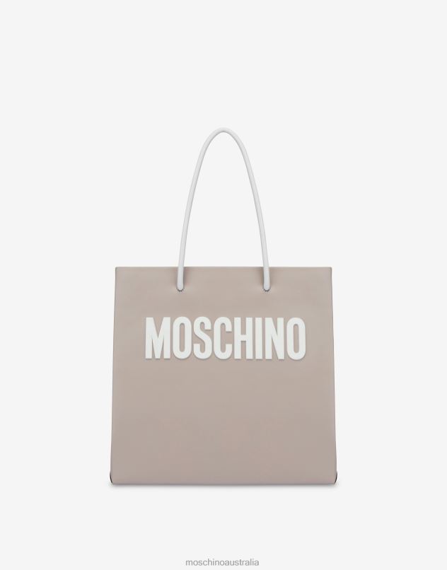 LETTERING LOGO CALFSKIN SHOPPER Moschino Women LIGHT BROWN 44AA301 Accessory