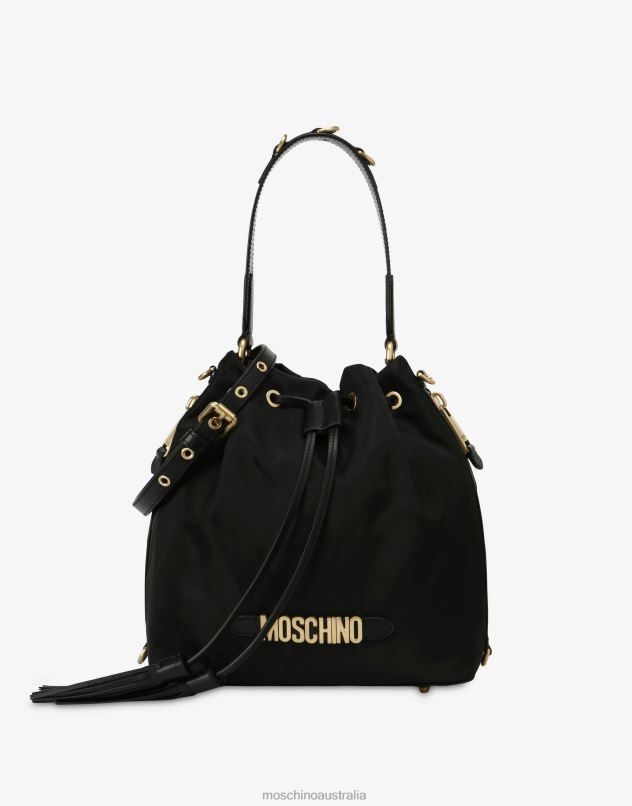 BUCKET BAG WITH BRUSHED GOLD LOGO Moschino Women BLACK 44AA246 Accessory