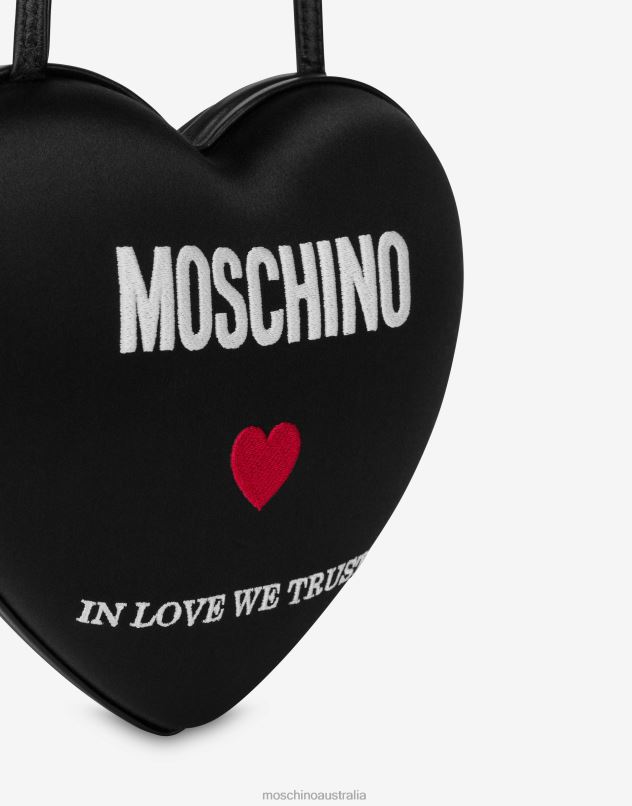 IN LOVE WE TRUST HEARTBEAT SHOULDER BAG Moschino Women BLACK 44AA226 Accessory