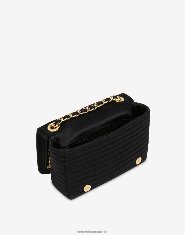 IN LOVE WE TRUST SATIN BIKER BAG Moschino Women BLACK 44AA227 Accessory