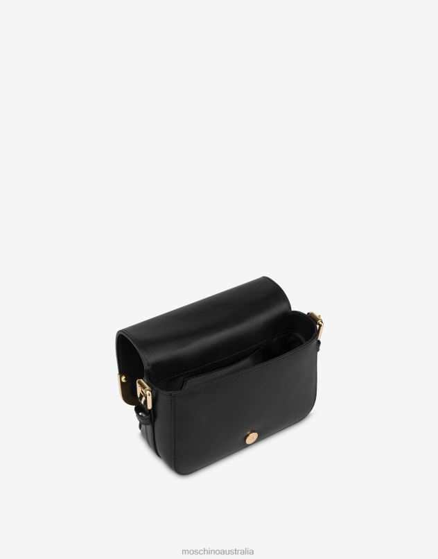 METAL CORNER CALFSKIN SHOULDER BAG Moschino Women BLACK 44AA241 Accessory