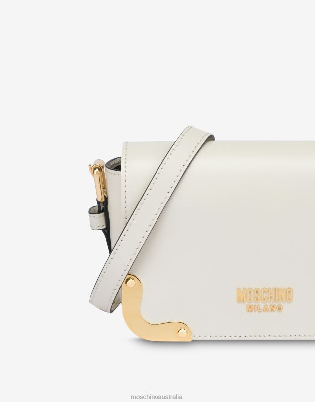 METAL CORNER CALFSKIN SHOULDER BAG Moschino Women WHITE 44AA242 Accessory