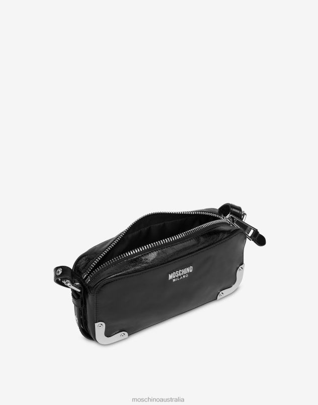 METAL CORNER SHINY CALFSKIN BAG Moschino Women BLACK 44AA240 Accessory