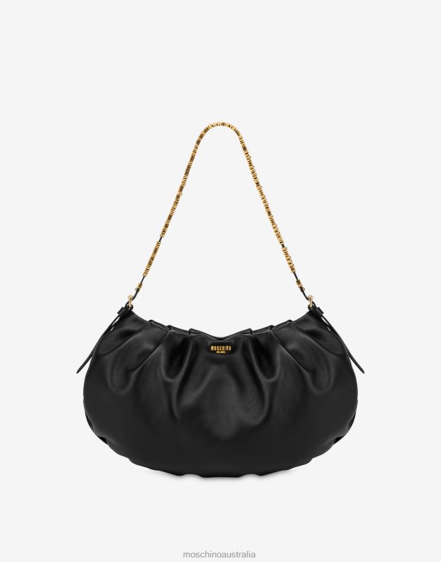 MINI LETTERING NAPPA LEATHER HOBO BAG Moschino Women BLACK 44AA245 Accessory