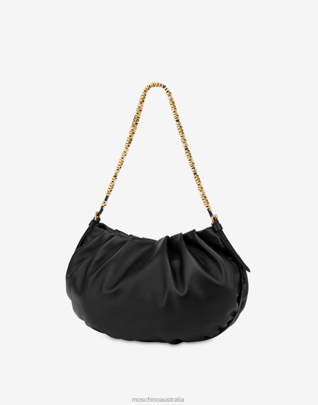 MINI LETTERING NAPPA LEATHER HOBO BAG Moschino Women BLACK 44AA245 Accessory