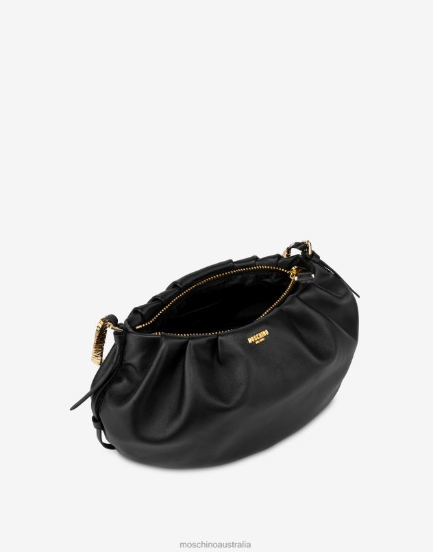 MINI LETTERING NAPPA LEATHER HOBO BAG Moschino Women BLACK 44AA245 Accessory