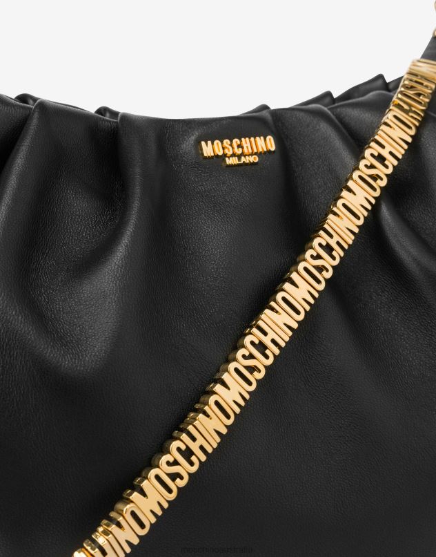 MINI LETTERING NAPPA LEATHER HOBO BAG Moschino Women BLACK 44AA245 Accessory