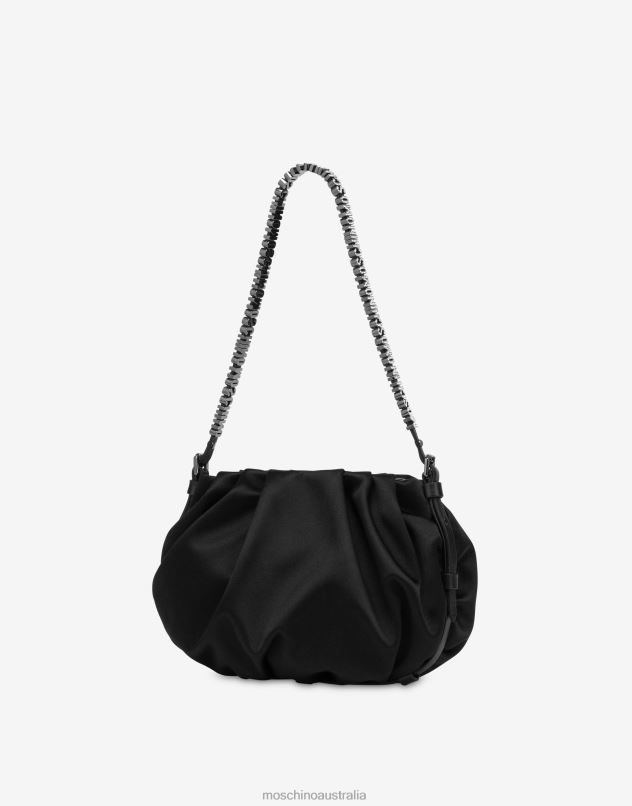 MINI LETTERING SATIN HOBO BAG Moschino Women BLACK 44AA237 Accessory