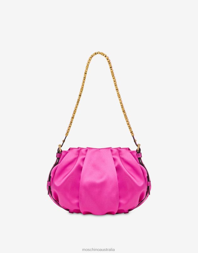 MINI LETTERING SATIN HOBO BAG Moschino Women FUCHSIA 44AA238 Accessory