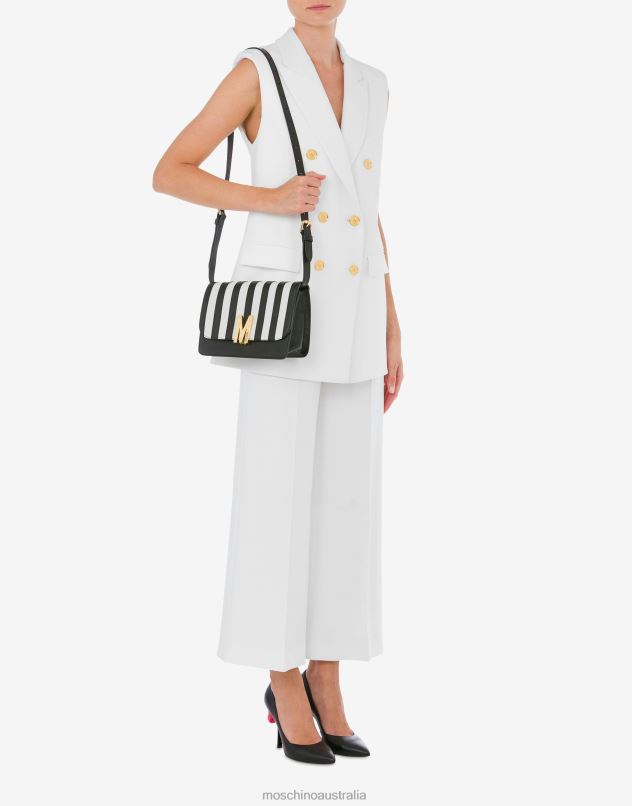 M CALFSKIN STRIPED BAG Moschino Women BLACK 44AA234 Accessory