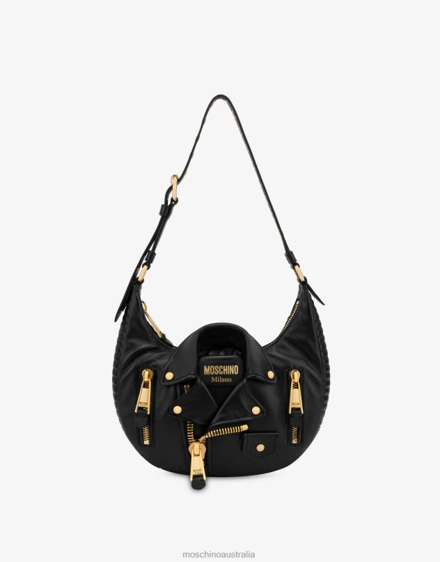 NAPPA LEATHER BIKER HOBO BAG Moschino Women BLACK 44AA247 Accessory