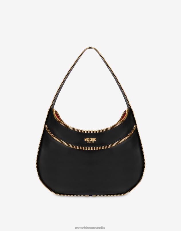 RIDER CALFSKIN HOBO BAG Moschino Women BLACK 44AA230 Accessory