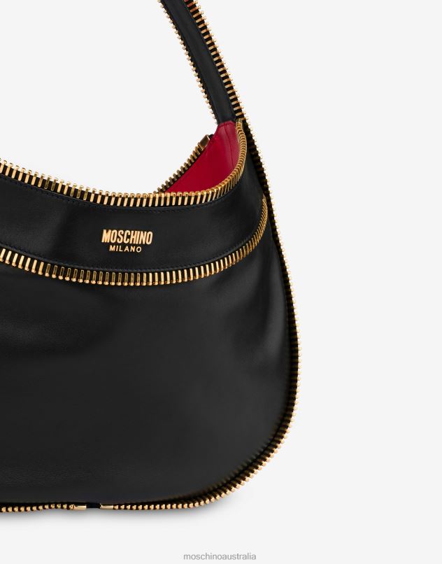 RIDER CALFSKIN HOBO BAG Moschino Women BLACK 44AA230 Accessory