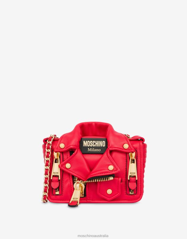 SMALL NAPPA LEATHER BIKER BAG Moschino Women RED 44AA243 Accessory