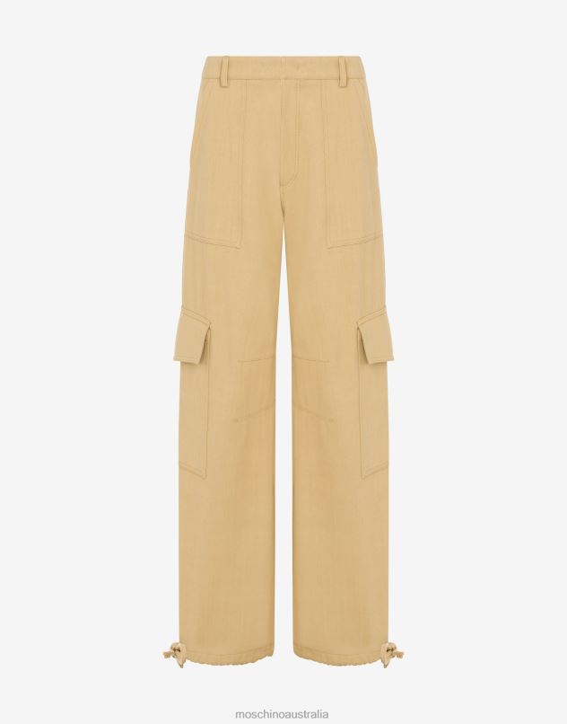 COTTON BULL OVERSIZED TROUSERS Moschino Women BEIGE 44AA69 Clothing