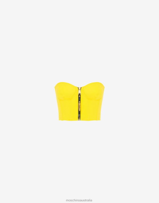 ENVERS SATIN CROP TOP Moschino Women YELLOW 44AA78 Clothing