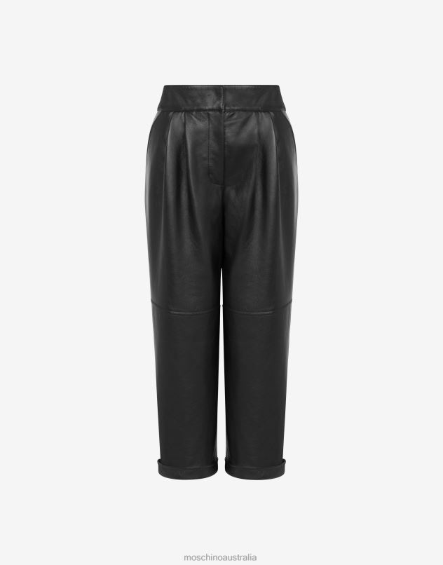NAPPA LEATHER TROUSERS Moschino Women BLACK 44AA80 Clothing