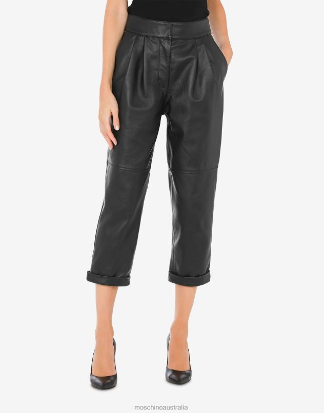NAPPA LEATHER TROUSERS Moschino Women BLACK 44AA80 Clothing