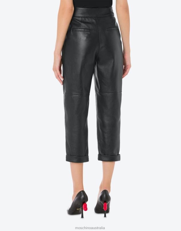 NAPPA LEATHER TROUSERS Moschino Women BLACK 44AA80 Clothing