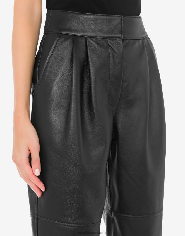 NAPPA LEATHER TROUSERS Moschino Women BLACK 44AA80 Clothing